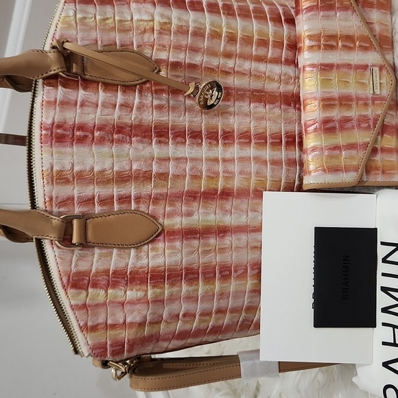 🔹BRAHMIN🔹️ Melbourne Large Duxbury Satchel Multi Royalton +Veronica Wallet Set - Picture 8 of 16